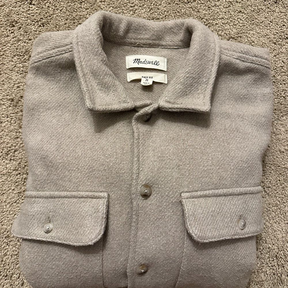 Madewell Taupe Easy Fit Shirt Jacket